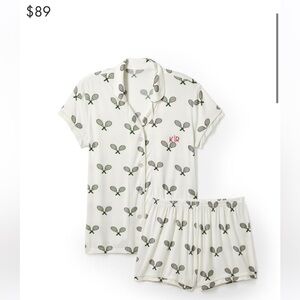 Tennis Short Set pajamas Mark and Graham Softest pink and green set Medium NWT